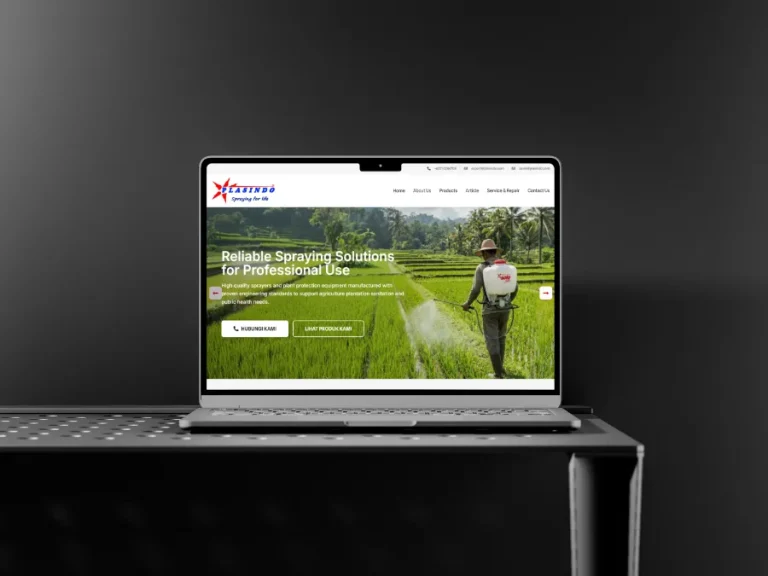 Plant protection equipment website development homepage for Plasindo
