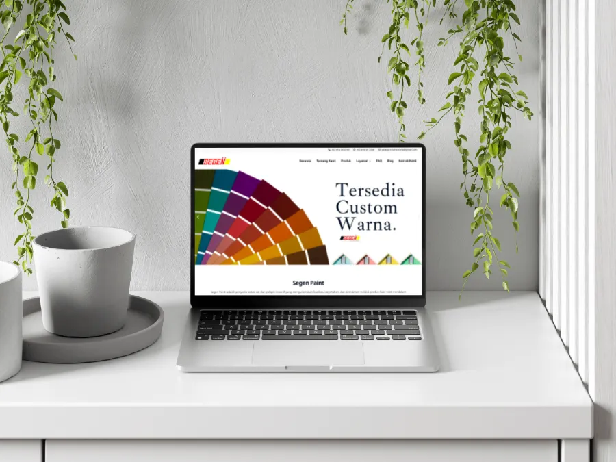 Paint solution website development homepage for Segen Paint